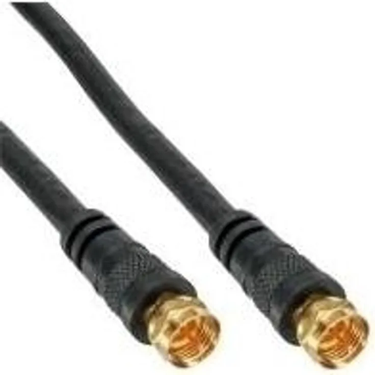 InLine Premium - Antennenkabel - F-Stecker (M) - F-Stecker (M) - 5,0m - doppelt abgeschirmtes Koaxialkabel - Schwarz (69305P)