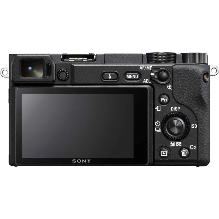 Sony Alpha 6400 E-Mount Systemkamera (24 Megapixel, 4K Video, 180° Klapp-Display, 0.02 Sek. Echtzeit-Autofokus mit 425 Kontrast AF-Punkten, XGA OLED Sucher, nur Gehäuse) schwarz – Bild 2