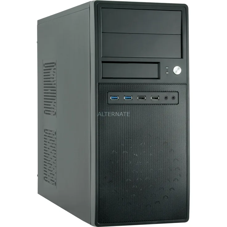 Chieftec MIDI Gehäuse Uni CG-04B-OP ATX (Schwarz) ohne Netzteil