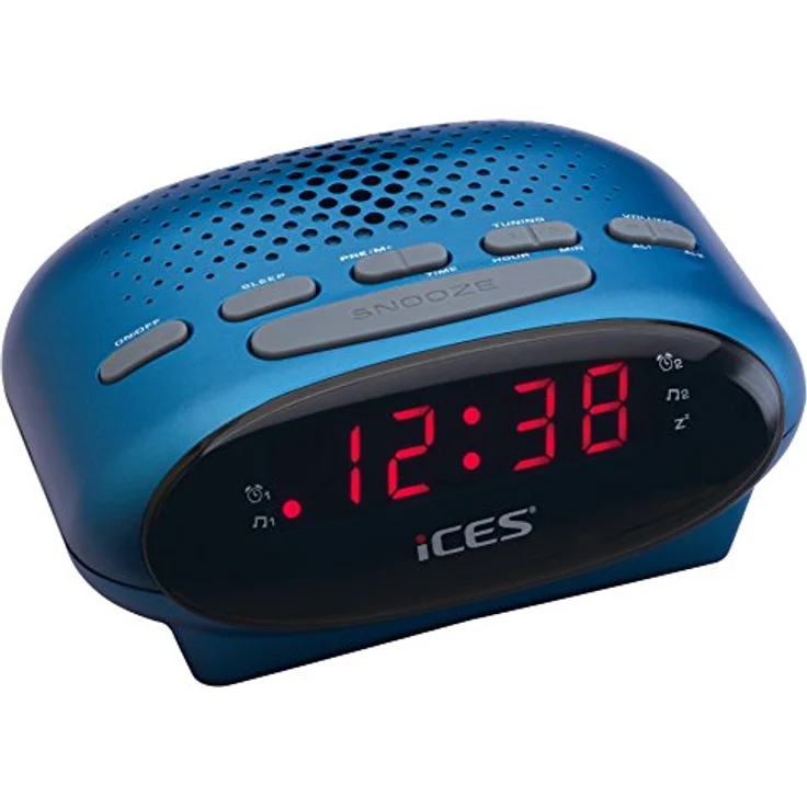 iS ICR-210 Uhrenradio (2X Weckzeiten, Schlummerfunktion, Sleeptimer) blau – Bild 1
