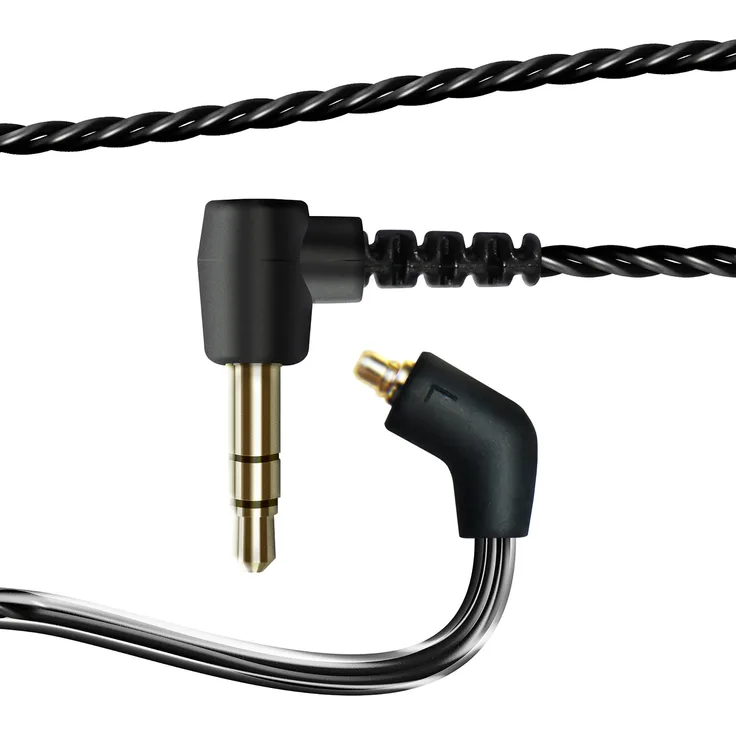 HÖRLUCHS Easy Up Kabel 120 cm schwarz inkl. Biegeelement - Ersatzkabel mit 3,5 mm Klinkenstecker für Easy Up In-Ear Kopfhörer