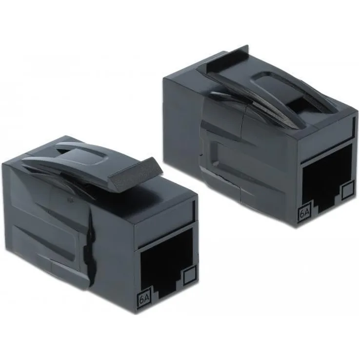 DeLOCK Keystone Module RJ45 jack > RJ45 jack Cat.6A - Modularer Einschub (Kopplung) - RJ-45 - Schwarz (86298)
