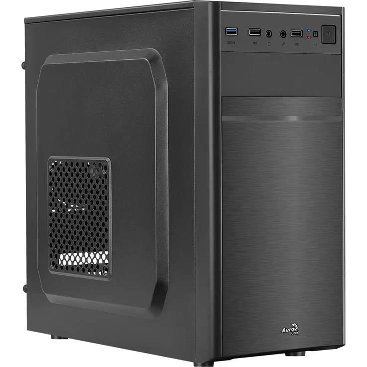 Aerocool CS-103. Formfaktor: Mini-Tower, Typ: PC, Material: Acrylnitril-Butadien-Styrol (ABS), SPCC. Unterstützte Stromversorgungs-Formfaktoren: ATX. Unterstützte Lüfter-Durchmesser (Vorderseite): 120 mm, Unterstützte Lüfter Durchmesser seitlich: 120 mm,  – Bild 1