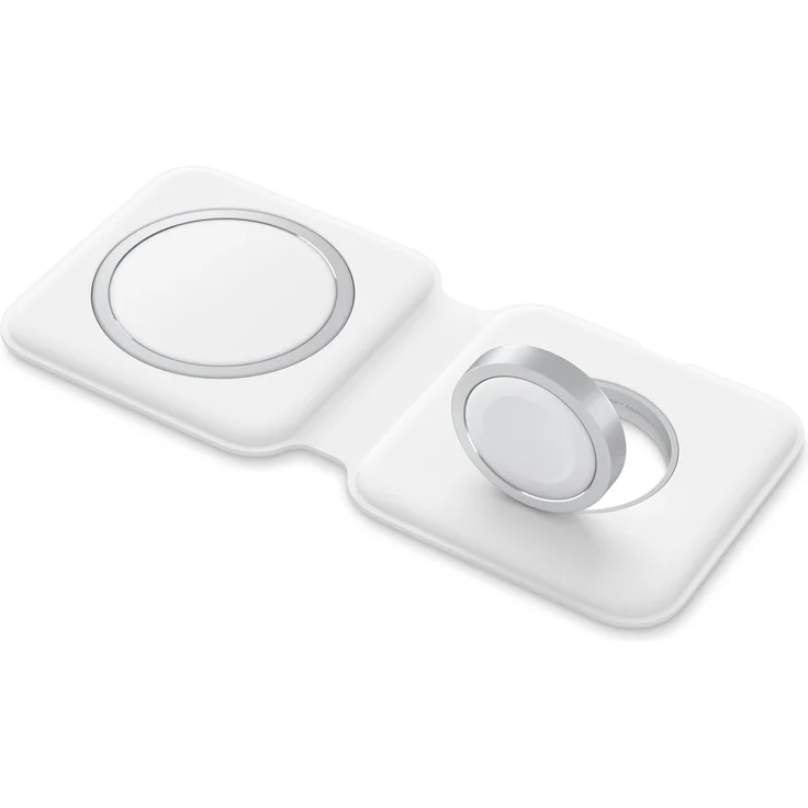 Apple MHXF3ZM/A MagSafe Duo Charger, Ladegerät, Induktive Ladestation, geeignet für Apple iPhone/Watch, Qi Ladestation, weiß – Bild 1
