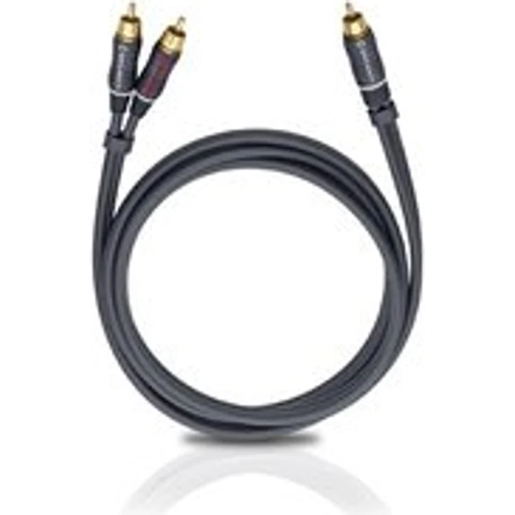 Oehlbach BOOOM 500 - Subwoofer Y-Cinch-Kabel (2 x Cinch auf 1 x Cinch) - Druckvolle Basswiedergabe & effektive Schirmung - 5m - anthrazit