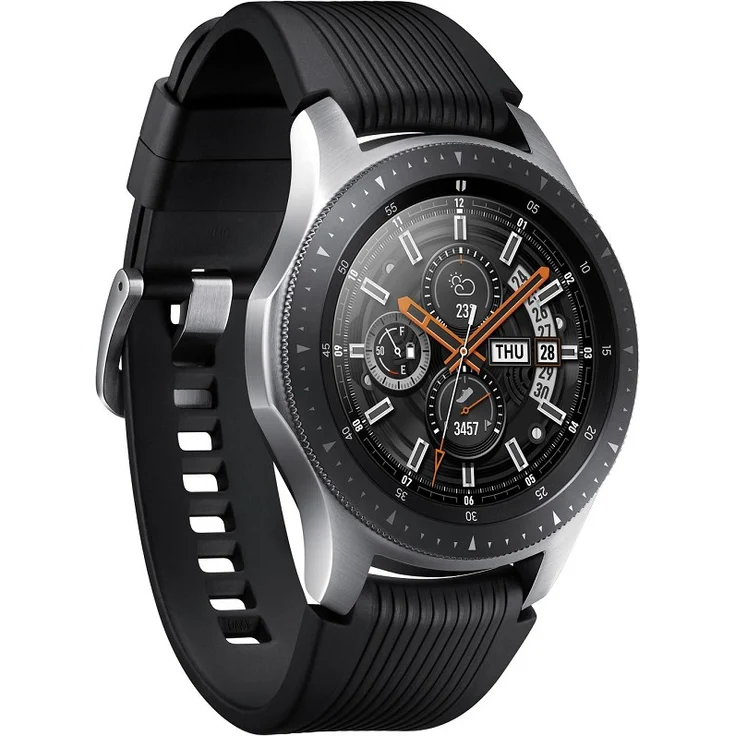 Samsung Galaxy Watch Smartwatch GPS, Unisex, 46mm, Edelstahlgehäuse, Silber – Bild 1