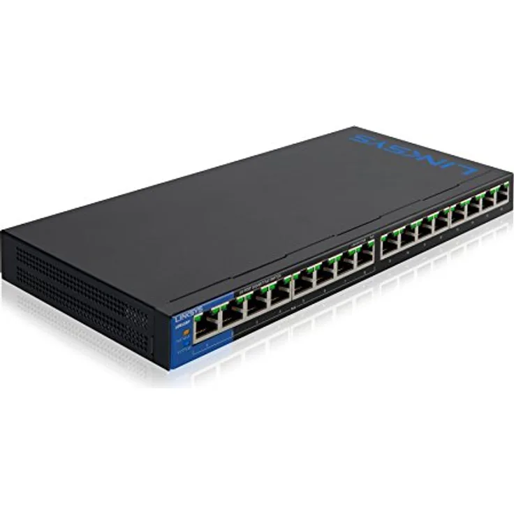 Linksys LGS116P-EU 16 Port Unmanaged Gigabit Netzwerk Switch (8 Port PoE+)