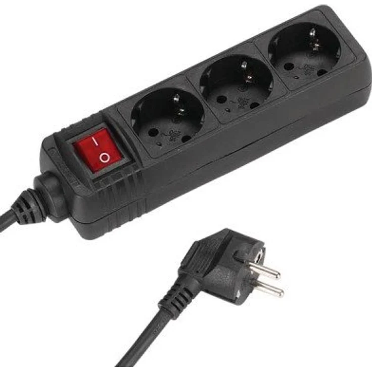 Vivanco ES3 S15 3-fach Steckdosenleiste mit Schalter (1,40m Zuleitung) schwarz