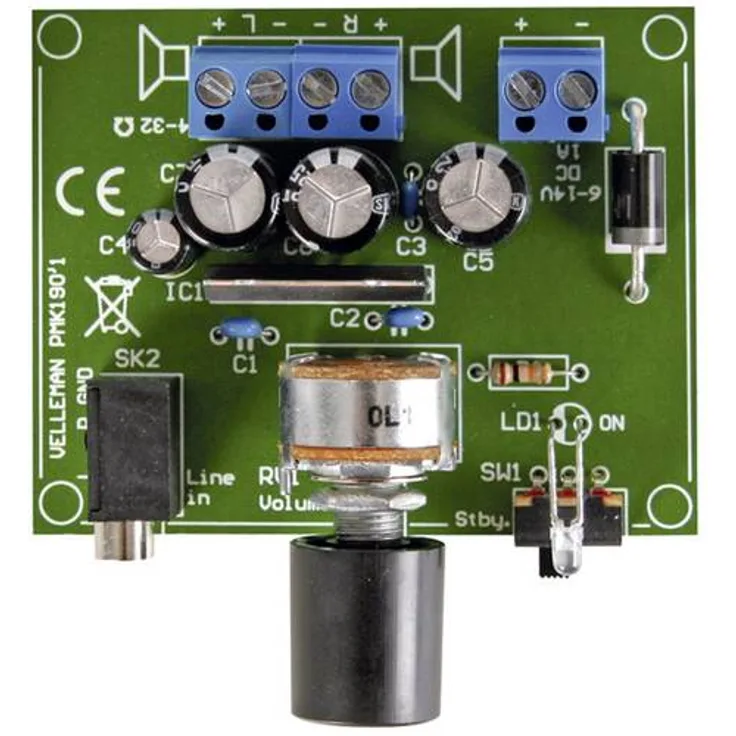 Whadda MK190 Verstärker Bausatz 6 V-DC, 9 V-DC, 12 V-DC
