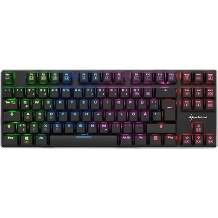 Sharkoon PureWriter TKL RGB - Tastatur - Hintergrundbeleuchtung - USB - Deutsch QWERTZ - Kailh Blue (4044951021512) – Bild 2