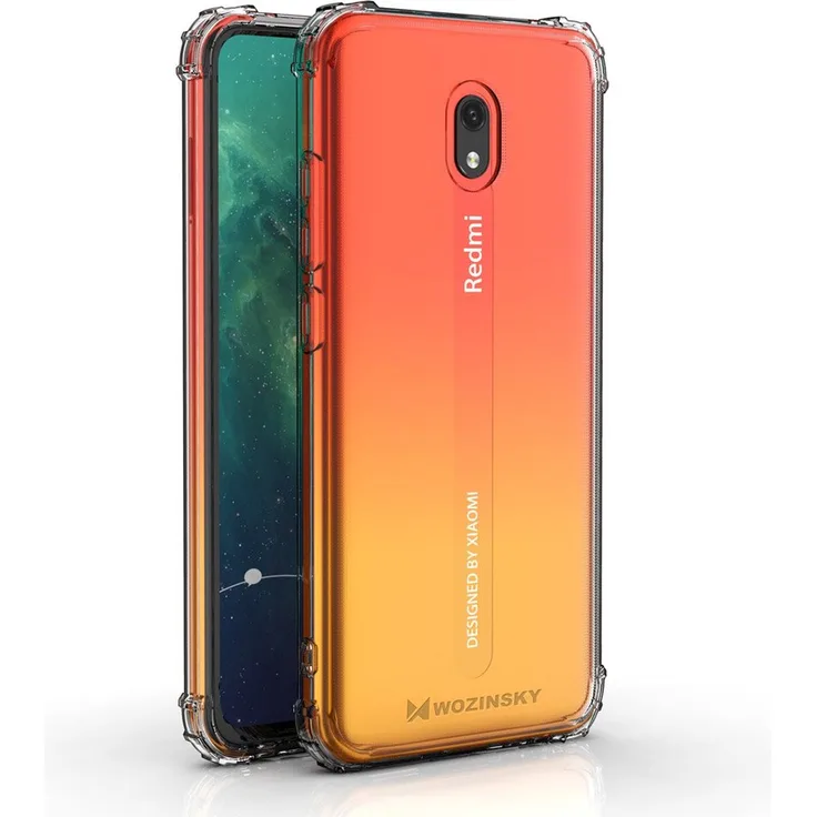 WOZINSKY Silikon TPU Case Panzer Hülle, geeignet für Xiaomi Redmi 8A, Handy-Schutzhülle, transparent