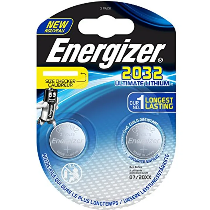 Energizer E301319300 Spezialbatterie - Lithium CR-Typ 2032 2 Stück Chrom