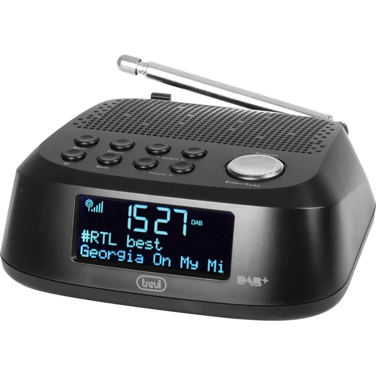 Trevi RC 80D4 DAB Funkwecker elektronisch mit Digitalempfänger Schwarz