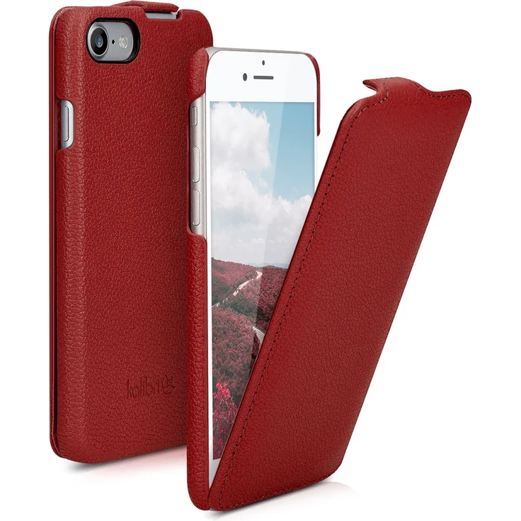 kalibri Handyhülle, Flip-Hülle Ultra Slim Tasche für Apple iPhone 7 - 8 - SE (2020) - Leder Schutzhülle Case