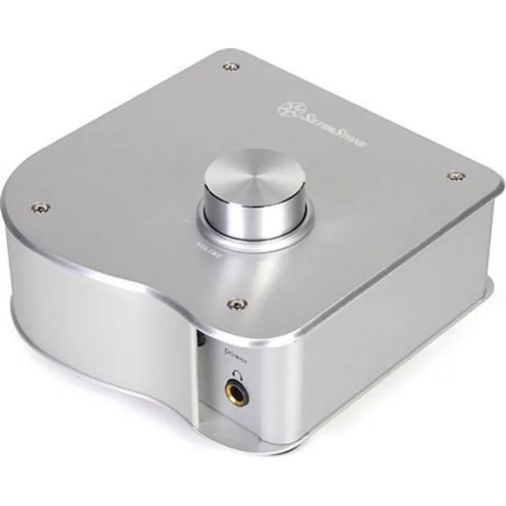 SilverStone SST-EB03S - Premium Kopfhörer-Verstärker im klassischen SilverStone-Design mit RCA Bypass-Verbindung und IC THAT 1646W16-U & 1512S14-U, silber