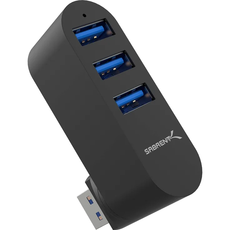 Sabrent Premium 3 Port Aluminium Mini USB 3.0 Hub [um 90 ° - 180 ° drehbar] (HB-R3MB)