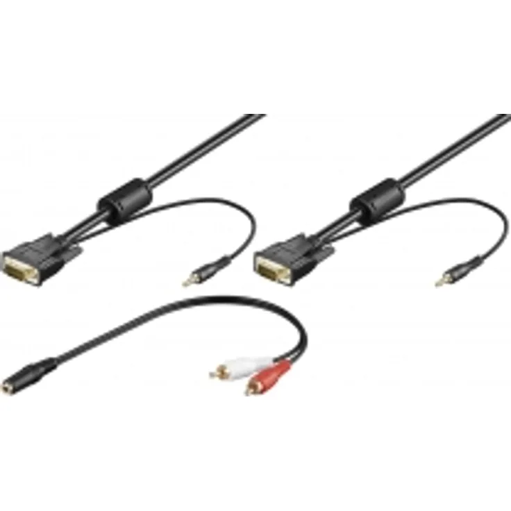 Wentronic goobay - VGA- / Audio-Kabelsatz - 3,0m - rund, Daumenschrauben - Schwarz (93969)