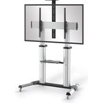 conecto LM-FS03G Professional TV-Ständer Standfuß für Flachbildschirm LCD LED Plasma höhenverstellbar 55-100 Zoll (152-254 cm, bis 100 kg Tragkraft) max. VESA 1000x600mm, Aluminium, silbergrau/schwarz