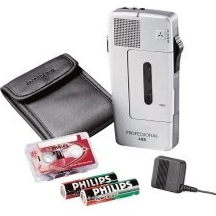 Philips Pocket Memo LFH0488 Analoges Mini-Kassetten Diktiergerät (Schiebeschalter, wählbare Mikrofonempfindlichkeit, autom. Aufnahmeaussteuerung, Sprachaktivierung, Briefende-Ton) silber – Bild 2