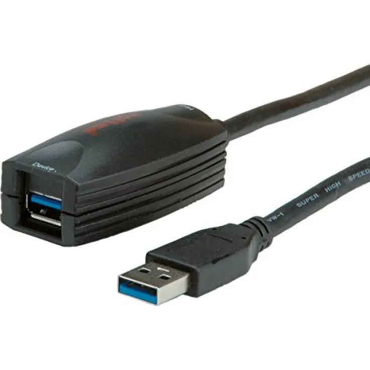 ROLINE 12041096 USB 3.0 Aktives Repeater Kabel, 5m schwarz