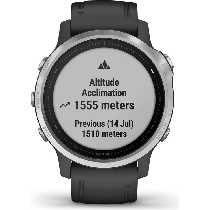 Garmin fenix 6S Smartwatch GPS, Unisex, 42mm, Kunststoffgehäuse, Silber/Schwarz – Bild 3