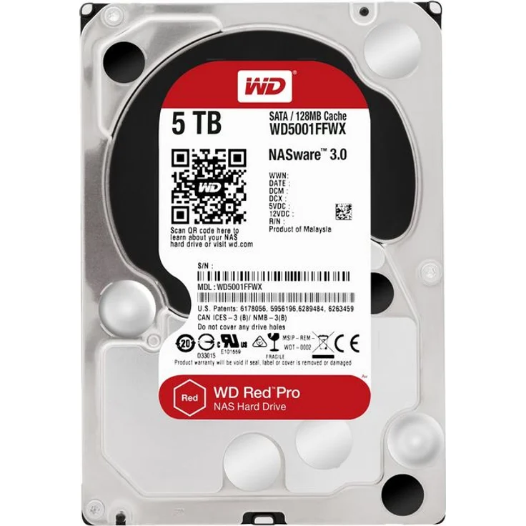 WD Red Pro WD5001FFWX 5 TB interne Festplatte (SATA 6Gb-s, 8,9 cm (3,5 Zoll), 7200rpm) – Bild 1