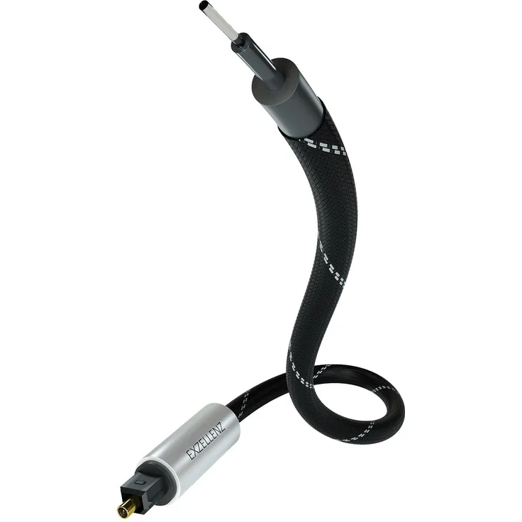 inakustik 00604501 Digitales optisches Kabel Audio 1 m für DAC-Bluray-TV-Box-Streamer schwarz-Silber