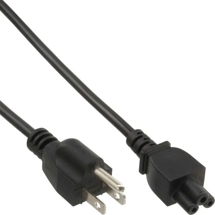 InLine Netzkabel Netzstecker USA - 3pol/Buchse 2,0 m schwarz (16656U)