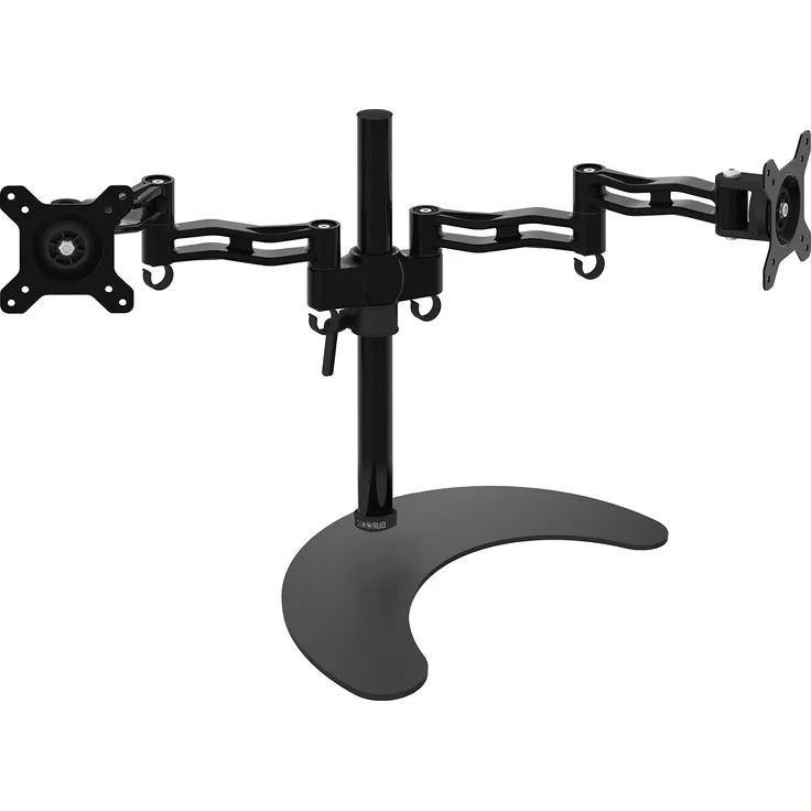 Duronic DM35D2 Monitor-Tischhalterung aus Aluminium für zwei LCD/LED Computer Bildschirme / Fernsehgeräte mit Neig-, Schwenk- und Rotierfunktion und ausziehbaren Doppelarmen