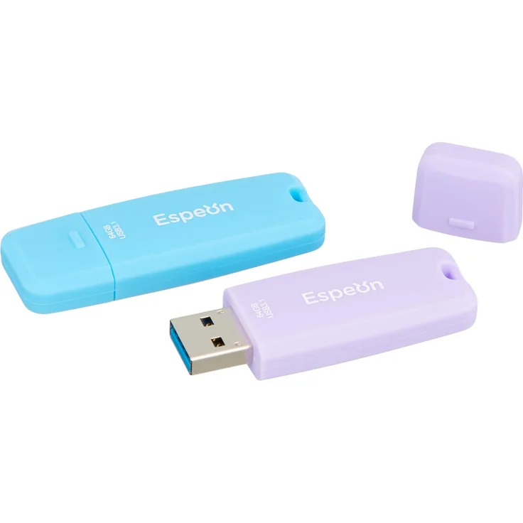 Espeon 2 Stück, 64 GB USB 3.1 USB-Stick, Gummischalenschutz, Farbe: Macaroon - Hellblau, Hellviolett - ESP64G2PKM – Bild 1