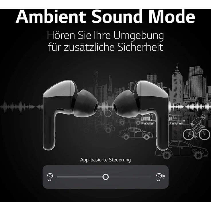 LG Tone Free HBS-FN6 True Wireless In-Ear Kopfhörer, mit Bluetooth, Mikrofon, Noise Cancelling, schwarz – Bild 15