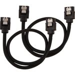 CORSAIR Premium Sleeved - SATA-Kabel - Serial ATA 150/300/600 - SATA (M) bis SATA (M) - 30cm - Schwarz (CC-8900248) - Preisvergleich