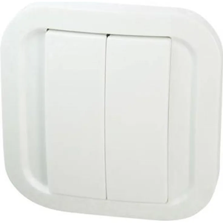 NodOn CWS-2-1-01 EnOcean Wand-Schalter doppelt einfach, weiss, drahtlos, batterielos