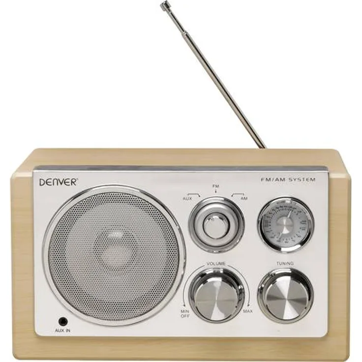 Denver 12213480 Smart Design AM-FM Radio Holz