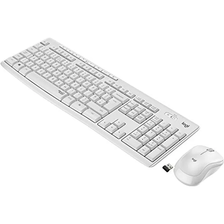Logitech MK295 Silent - Tastatur-und-Maus-Set - kabellos - 2.4 GHz - QWERTZ - Deutsch - Off White (920-009819)