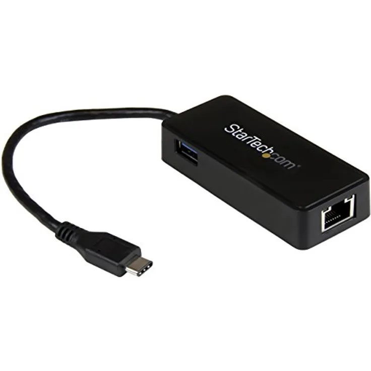 StarTech.com StarTech.com USB C auf Gigabit Network Adapter mit extra Port, Thunderbolt 3 kompatibel, Schwarz