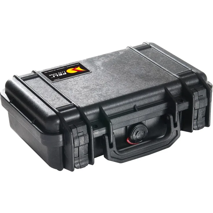 PELI 1170 Schutzkoffer für Foto- und Videokameras, IP67 Wasser- und Staubdicht, 3L Volumen, Hergestellt in den USA, Kein Schaum, Schwarz