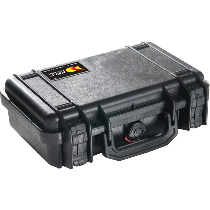 PELI 1170 Schutzkoffer für Foto- und Videokameras, IP67 Wasser- und Staubdicht, 3L Volumen, Hergestellt in den USA, Kein Schaum, Schwarz