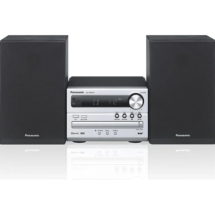 Panasonic SC-PM254EG-S Micro- mit HiFi-System (Bluetooth, DAB+, CD, UKW , 20 Watt RMS) silber