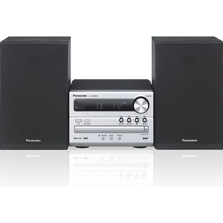Panasonic SC-PM254EG-S Micro- mit HiFi-System (Bluetooth, DAB+, CD, UKW , 20 Watt RMS) silber – Bild 1