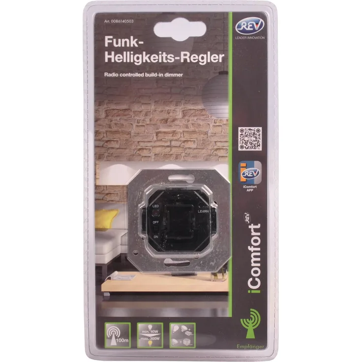 iComfort Funk Wandschalter System inkl. Empfänger Lichtschalter Jalousieschalter Funk Helligkeitsregler