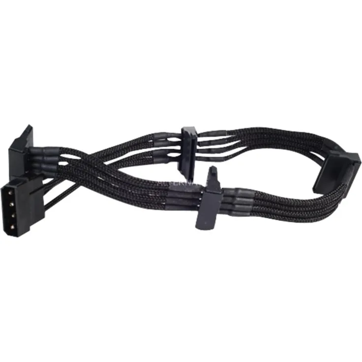 SilverStone PP07 - Spannungsversorgungs-Verlängerungskabel - 15 PIN SATA Power (W) - interne Stromversorgung, 4-polig (M) - 30cm - Schwarz (SST-PP07-BTSB)