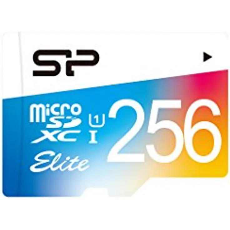 Silicon Power Elite 256 GB microSDXC UHS Class 10 Speicher Flash  Memoiren Flash (256 GB, SDXC, Class 10, UHS, 85 MB-s, Mehrfarbig)