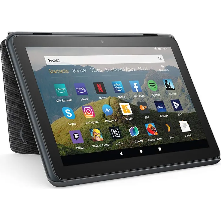 Hülle für Fire HD 8-Tablet | Kompatibel mit der 10. Generation (2020), Kohlenschwarz