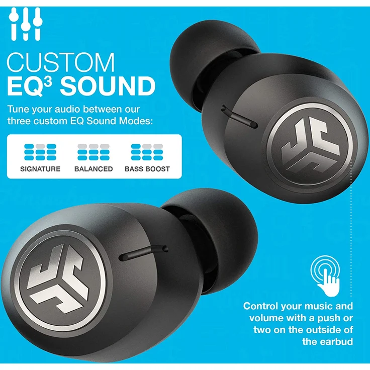 JLAB Air ANC In-Ear Kopfhörer mit Bluetooth, Noise Cancelling, Mikrofon, spritzwassergeschützt, schwarz – Bild 9