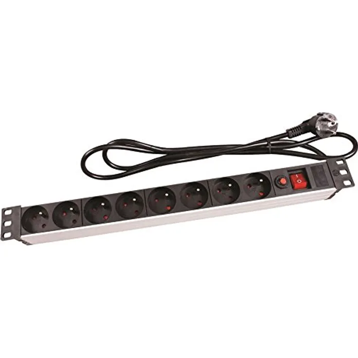 Perel 37331 Steckdosenleiste 8-fach 48,3 cm (19 Zoll)