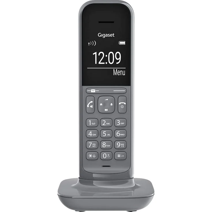 Gigaset CL390HX Universal Mobilteil, Design Telefon, geeignet für FRITZ!Box und HD Voice Freisprechfunktion, schnurloses DECT Telefon mit großem Grafik Display, Satellite Grey, VoIP-Telefon, grau – Bild 1