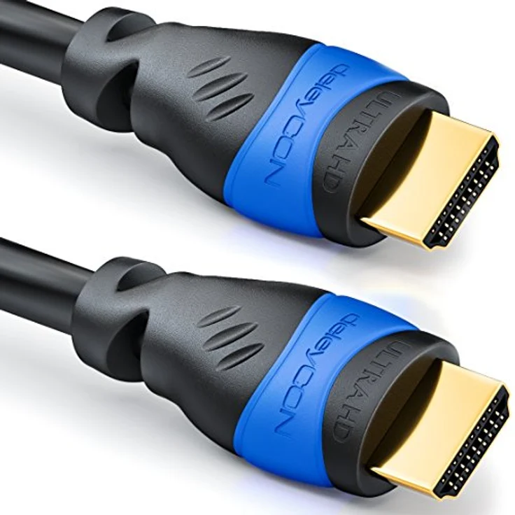 deleyCON 0,5m HDMI Kabel   HDMI 2.0 / 1.4a kompatibel   High Speed mit Ethernet (Neuster Standard)   ARC   3D   4K Ultra HD (1080p/2160p) – Bild 1