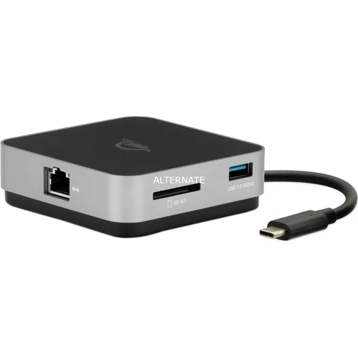 OWC USB-C Travel Dock E Dockingstation, grau-schwarz, HDMI, USB-A, Gigabit LAN