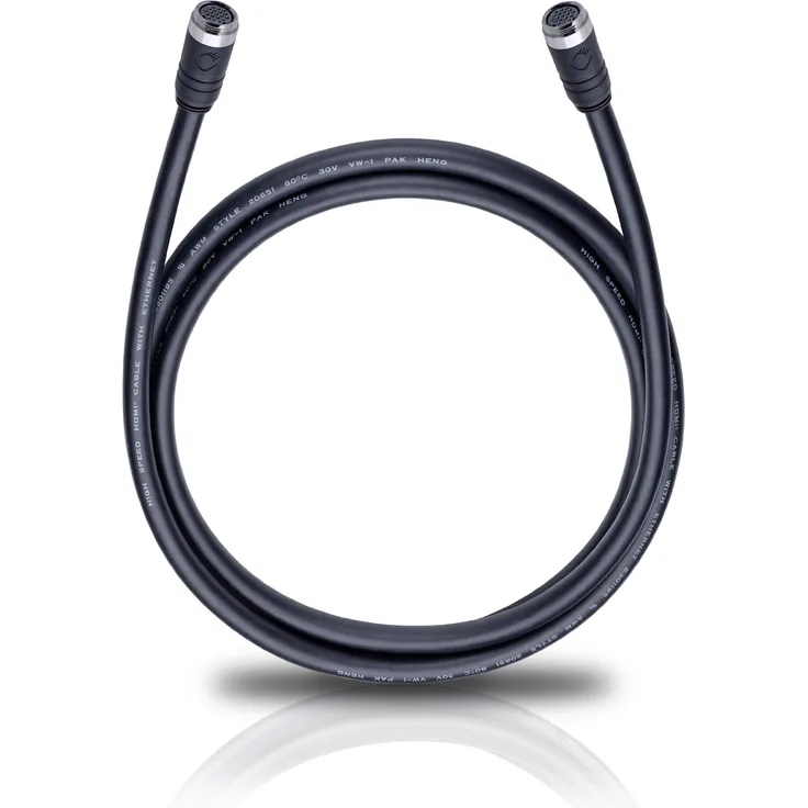 Oehlbach 19-PIN MultiLine Installationskabel für HDMI Heimvernetzung mit 19-Pin-Belegung (1080p, 4K, UltraHD, HDR, 2160p, 3D, 21:9) schwarz 2,20 Meter